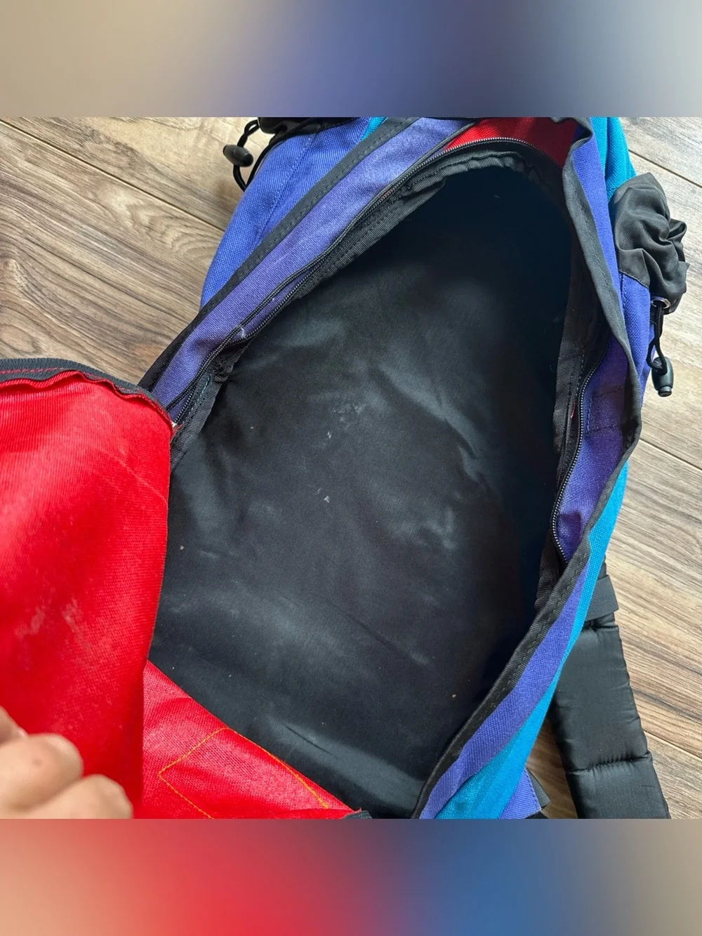 Vintage Kelty Zip Zap Backpack 80s 90s Colorblock Hiking School Red Blu Purple